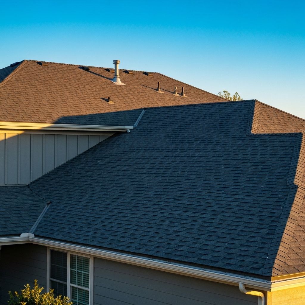 New architectural shingle roof installation
