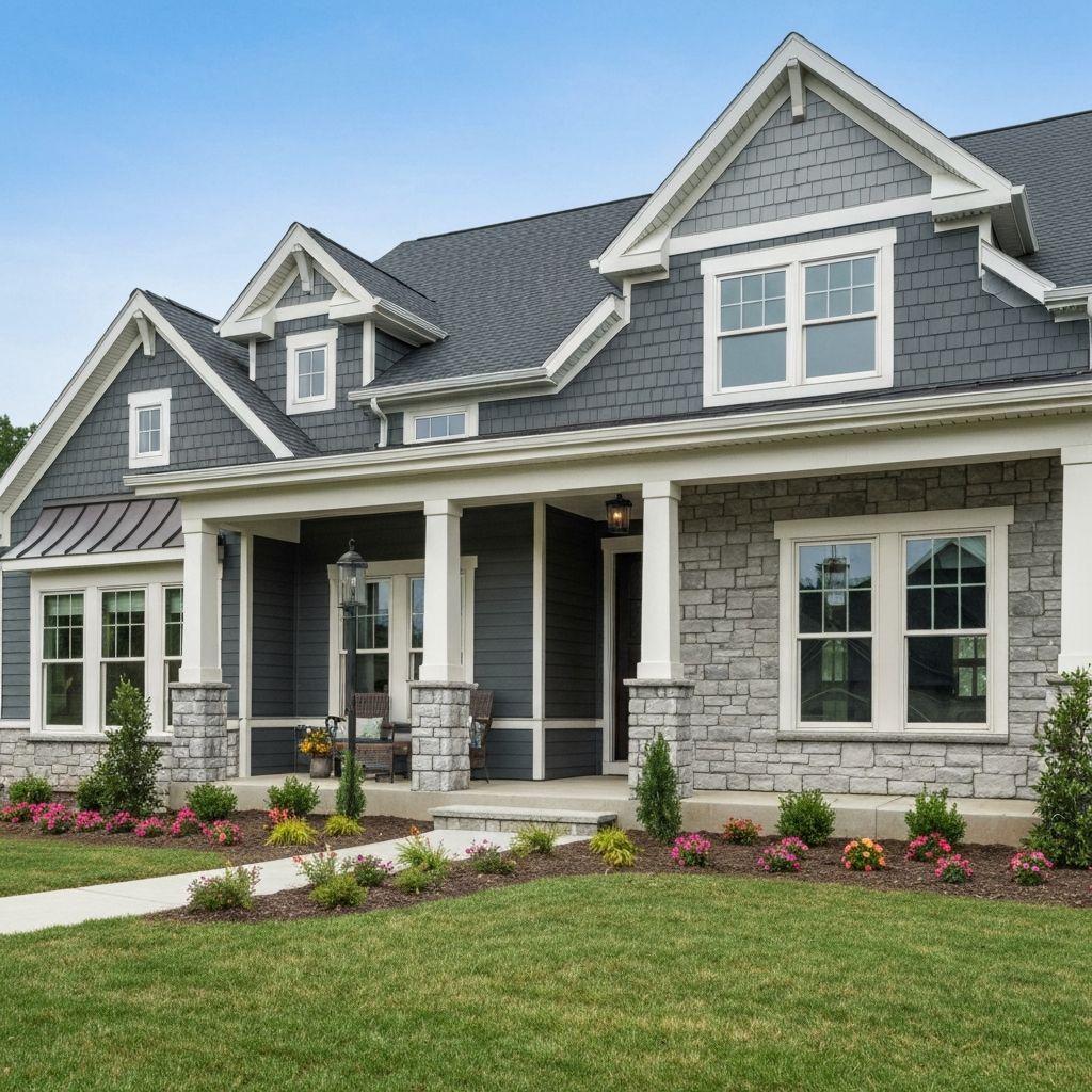 Craftsman home with new fiber cement siding